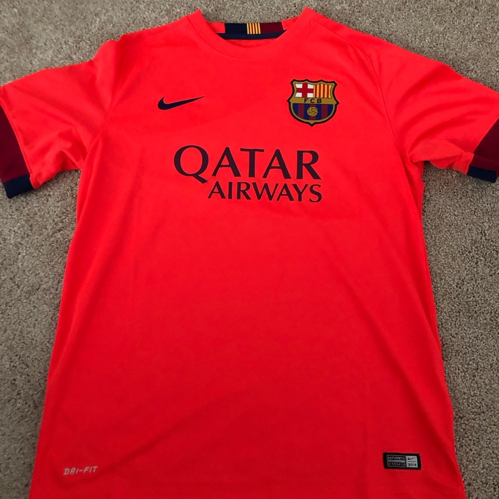 Nike Barcelona neon orange soccer Jersey